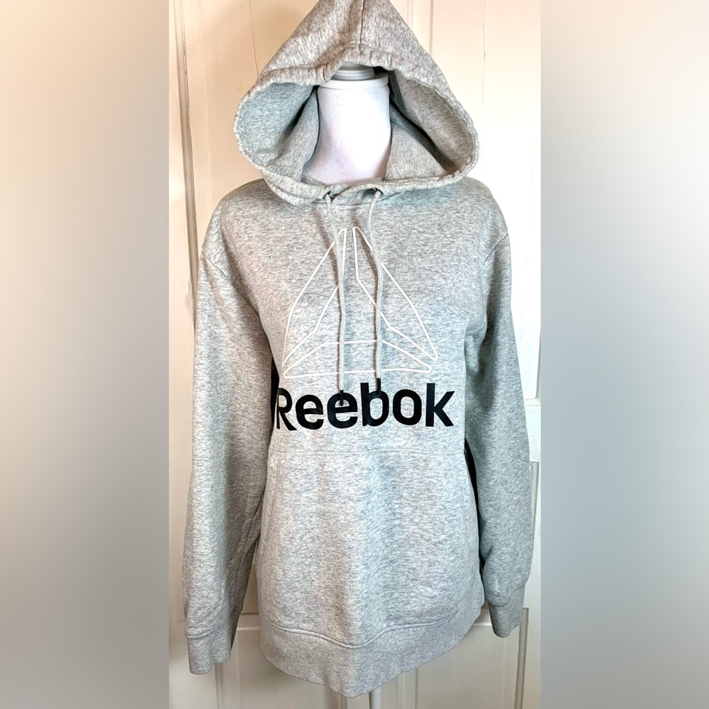 Reebok Heather Gray Hoodie. Thick and Soft.